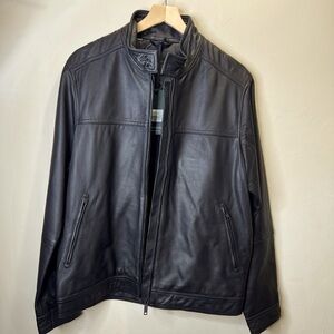 RODD & GUNN Men’s Cromwell Black Leather Jacket Size M PRICE TO SALE!!!